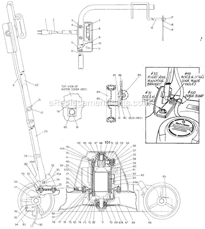 Page A Diagram and Parts List for 8010 Type 3 Black and Decker Lawn Mower